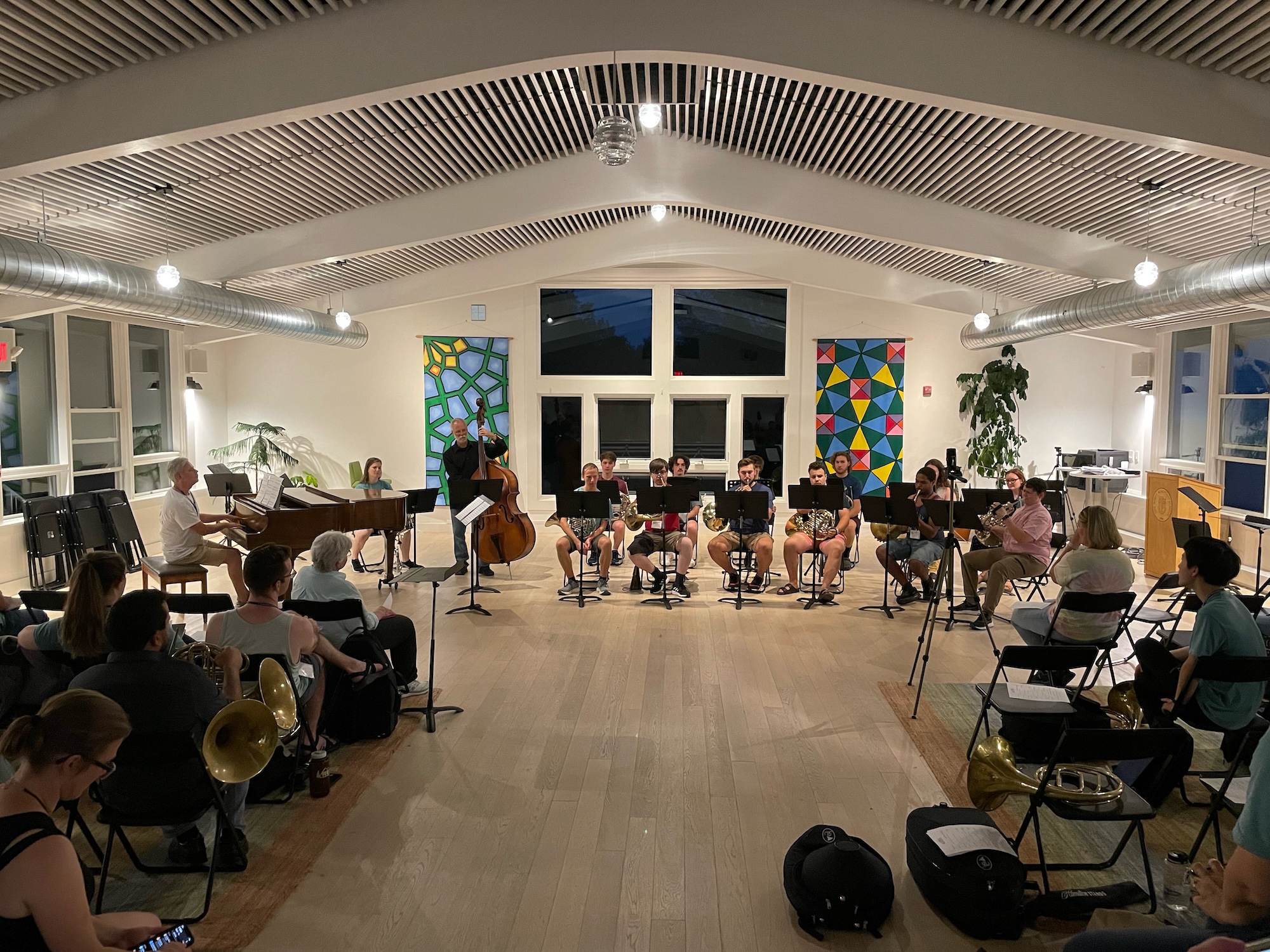 Horn choir, piano, and double bass Horn choir, piano, and double bass